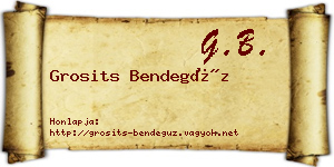 Grosits Bendegúz névjegykártya